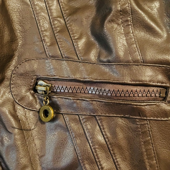 PARIS BLUES Vintage brown leather jacket S - Picture 16 of 16